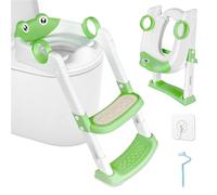 KIMIGO Riduttore WC Bambini,Sedile Wc per Bambini,Scaletta Wc per Bambini Pieghevole,Pieghevole Regolabile in Altezza, con PVC Morbida Seduta Imbottita, pedana antiscivolo anti-spruzzo,per V,U,O