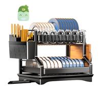 KIMIGO Scolapiatti da Appoggio,Scolapiatti salvaspazio,scolapiatti da lavello,scolapiatti per bancone della cucina,Scolapiatti da Lavello in Acciaio Inox