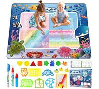 KIMIGO Tappeto Magico Bambini,117 x 88 cm Doodle Tappeto Magico,Pittura di Graffiti Tappetos,Riutilizzabile Tappetino Doodle da Disegno ad Acqua,Con Accessori,Gift for girls boys 2 3 4 5 6 7 years old