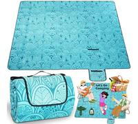 KIMIGO Telo da Picnic Impermeabile 200x200 CM - Coperta Morbida con Base in Alluminio,Leggera e Pieghevole per Spiaggia,Campeggio,Esterno