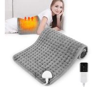 KIMIGO Termoforo Elettrico,75W Tappetino Riscaldante 10 Impostazioni di Temperatura,4 Timer con Spegnimento Automatico,Pad Riscaldante per Schiena,Spalla,Pancia(30x60 cm)