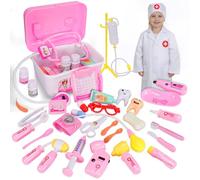 KIMIGO Valigetta Dottore Bambini,Kit di Giocattoli per Dentisti per Bambini,Kit Dottoressa Bambina,35 Pezzi Gioco di Ruolo Educativo per Bambinis 3 4 5 6 7 8 9 10 Anni Regalo Perfetto