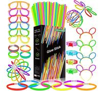 KIMIMARA Braccialetti Luminosi, Starlight Fluorescenti, Glowsticks Party con Connettori per Creare Bracciali e Ciondoli, Giocattoli Luminosi per Illuminare Tutte le Vostre Feste, per Halloween