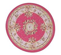 KIMISS 1:12 Scala delle Bambole Rotonde C ET - Tappeto Intrecciato in Miniatura Vintage con Diametro di 6,2 Pollici per Affascinante Decorazione delle Bambole (C02 Fiore Rosso)