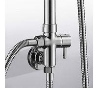 KIMISS 1 * Deviatore per Doccia G1/2 Separatore per Deviatore per Doccia da Bagno Rotondo in Rame Montato a Parete con Accessori di Base