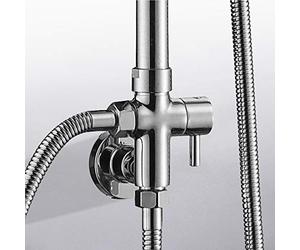 KIMISS 1 * Deviatore per Doccia G1/2 Separatore per Deviatore per Doccia da Bagno Rotondo in Rame Montato a Parete con Accessori di Base