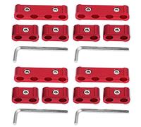 KIMISS 12 pezzi in lega di alluminio motore candela candela separatore divisore per 8mm 9mm 10mm(rosso)