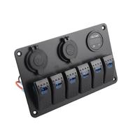 KIMISS ABS 6 Gang impermeabile ON-OFF Interruttore a levetta Pannello Dual USB Presa caricabatterie LED Voltmetro 12V 24V Presa di corrente per auto Barca Marine RV Truck