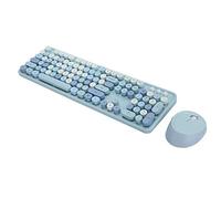 KIMISS 2.4Ghz Wireless 104, e Mouse Set Office Desktop Tastiera Wireless Mofii Key Keyboard Cute per Computer (Couleur Rose mélangée) (Colore Misto Blu)