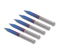 KIMISS 2 Flauti Set di Bit di Incisione - 5pcs Tungsten End Mulino per Legno, MDF, Intaglio Acrilico - Precision V Tip Cutter Strumenti