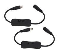 KIMISS 2 Pcs Cavo in di Alimentazione CC 11,5 Pollici con Interruttore On/off per Striscia LED 12V CC, CCTV e Pompa dell'acqua - Connettore di Alimentazione da Maschio a Femmina