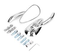 KIMISS 2 pezzi specchietto retrovisore moto,specchietti retrovisori cromati per moto 8mm 10mm riflettore manubrio a goccia con teschio