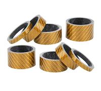 KIMISS 2 Set Kit Distanziali per Serie Sterzo in Fibra di Carbonio - Rondelle Stelo da 5 Mm/10 Mm/15/20 per la Regolazione dell'altezza - Rondelle in Fibra di Carbonio Leggere e Resistenti per