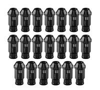 KIMISS 20 pezzi M12X1.5 Vite per pneumatici in alluminio per auto, dadi per ruote 20 pezzi Dadi per ruote (neri)