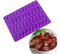 KIMISS 20 Scompartimenti Vermi Gommosi Stampo in Silicone per Cioccolato, Caramelle e Torta-silicone Non Tossico di Grado Alimentare, Facile da Pulire, Adorabile a Forma di verme!