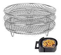 KIMISS 3 Pezzi/set Rack Friggitore Ad Aria Impilabile per 4,2qt-5,8qt-supporto Disidratatore in Acciaio Inossidabile, Accessori a Frigorifero per Aria Multistrato per Cucinare e Asciugare