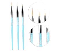 KIMISS 3pcs Nail Art Punteggiatura a Punta del Rivestimento Set con Manico in Pietra - Strumento di Pittura per Unghie per Disegni di Gel in Nero (BLUE)