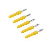 KIMISS 5 Pezzi 4 Mm Adattatore per Spina Banana Connettività Strong Buona conducibilità 4 Mm a 2 Conversione Banana Plug (YELLOW)