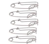 KIMISS 5 Pezzi di Clamp/Holder Lunghe Connettori Girevoli a Scatto per la Pesca - Fibbie Ad Occhiello Chiuso in Acciaio Inossidabile per Un Attacco Rapido e Semplice dell'esca in Acqua Dolce e