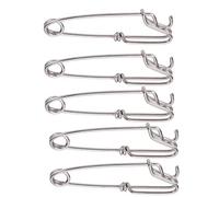KIMISS 5 Pezzi di Clamp/Holder Lunghe Connettori Girevoli a Scatto per la Pesca - Fibbie Ad Occhiello Chiuso in Acciaio Inossidabile per Un Attacco Rapido e Semplice dell'esca in Acqua Dolce e