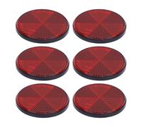 KIMISS 6 Pezzi Catarifrangenti Rotondi 57mm Riflettore di Sicurezza Autoadesivo in Plastica Compatibile con Il Rimorchio Dell'auto per Il Tunnel del Vialetto della Posta (Rosso)