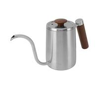 KIMISS 600 Ml Versare Sopra il Bollitore del caffè - 304 Design a Collo di Cero in Acciaio Inossidabile con Manico in Legno - Ideale per caffè, tè e Birre a Base di Erbe (Colore levigatura)
