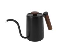 KIMISS 600 Ml Versare Sopra il Bollitore del caffè - 304 Design a Collo di Cero in Acciaio Inossidabile con Manico in Legno - Ideale per caffè, tè e Birre a Base di Erbe (BLACK)