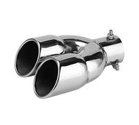 KIMISS 63mm / 2.5inch tubo di scarico tubo di scarico doppia punte di scarico per auto silenziatore punte in acciaio inossidabile 63-76-220 sostituzione per la modifica del veicolo.