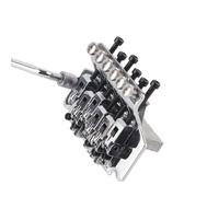 KIMISS a Ponte Tremolo per Chitarra Elettrica Stile Floyd Rose - Doppio Stabilizzatore a Molla a Dondolo, Controllo del Vibrato Migliorato (SILVER)