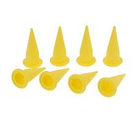 KIMISS Accessori per Punte per Ugelli in Ceramica + 8 Pezzi Ugello a Cono PE Plastica Riutilizzabile Resistenza Alla Corrosione Gialla per Cemento di Vetro + Strumento per Calafataggio