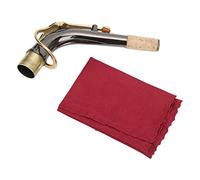 KIMISS Accessorio in Sughero Metallico con Manico Piegato per Sassofono Contralto - Collo per Sassofono Placcato in Nichel Nero Caratterizzato da Tono Superiore e Pregevole Fattura