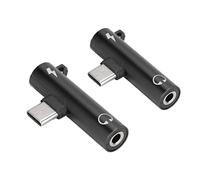 KIMISS Adattatore 2 in 1 da USB C a 3,5 Mm per S23/S22/S21 - Cavo di Ricarica per Cuffie USB Tipo C per 15, 8, Design ABS Durevole (BLACK)