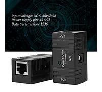 KIMISS Adattatore Ethernet per Iniettore Modulo di Alimentazione RJ45 POE 2 Pezzi per Telecamera IP di Rete - Soluzione POE di Facile Configurazione (BLACK)