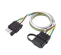 KIMISS Adattatore per connettore piatto per rimorchio da 6-24 V a 4 pin, per rimorchio caravan + spina per rimorchio a 4 pin, adattatore per rimorchio, connettore per rimorchio