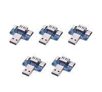 KIMISS Adattatore USB per Pannello Frontale - Piastra Adattatore USB da 5 Pezzi Scheda di Trasferimento Maschio da a Femmina TypeC 4P 2,54 Mm - Connettore Pinout 2.0