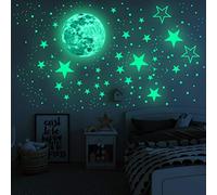 KIMISS Adesivi a Parete 3D Luminosi per - Decalcomanie Fluorescenti di Luna e Stella per Asilo Nido, Camera da Letto e Decorazioni a Soffitto (Come mostrato #85)
