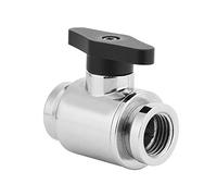 KIMISS Alphacool G1/4" Valvola a Sfera d'argento con Filettatura Interna per di Raffreddamento Ad Acqua del Computer - Struttura della Valvola a Sfera Ad Alto Flusso (#1)