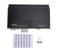KIMISS Amplificatore per Auto Amplificatore Stereo per Auto a 4 in Lega di Alluminio 4 X 80W 2 X 200W Bassi Puri Collegabili Design Compatto per DC 12V Camion Barca UTV Moto