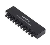 KIMISS Amplificatore per Cuffie a 10-1 Ingresso 10 Uscite Stereo o Splitter con Controllo del Volume Indipendente - Amplificatore per Cuffie Multicanale DC 12V