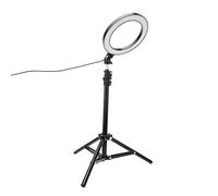 KIMISS Anello Luminoso a LED Dimmerabile con Supporto per Telefono per Trucco e Streaming Live - Anello Luminoso Fotografico da 20 Cm per Video Lampada USB Live con Treppiede
