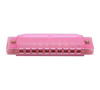 KIMISS Armonica a 10 Fori per Strumento Musicale per Bambini + Armonica con Scatola Portaoggetti + Traslucida per Bambini (PINK)