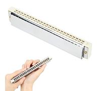 KIMISS Armonica Diatonica Blues Harp C Key per Principianti, Armonica a Bocca Professionale a 24 Fori con Piastra di Copertura in Acciaio Inossidabile (WHITE)