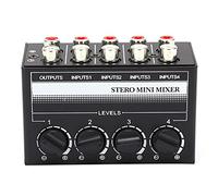 KIMISS Attrezzatura per Effetti Audio Mini Mixer Stereo Controller di Segnale Audio Passivo Hub a 4 per Prestazioni all'aperto con Design Compatto
