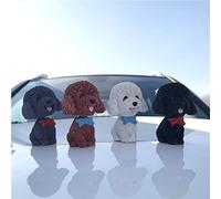 KIMISS Auto Annuendo Il Cane Che Trema la Testa Bambola - Giocattolo Innovativo per Cani in Resina per Decorazioni per Interni per Auto - Decorazione del Cane da Trecolato e Realistico (Black)