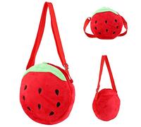 KIMISS Backpack Peluche per Bambini - Specchio da Cartone Animato a Fragola Rotonda per 2-4 Anni - Borsa da Viaggio Leggera per le attività in età Prescolare e all'aperto