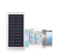 KIMISS Banco di Potenza Solare Portatile da 10000 MAh con Doppia Ricarica Rapida USB, Kit di Custodia in Metallo Leggero, Adattamento e Altro (SILVER)