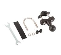 KIMISS Base di montaggio con bullone a U, binario per manubrio per moto Kit di base per montaggio a sfera Supporto per telefono Staffa di fissaggio Accessorio universale (nero)