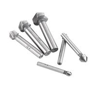 KIMISS Bit di Trapano Controproteggio Imposta in Metallo e in Legno Strumento di Smaltimento - 6pcs Gambo Rotondo Ad Alta velocità Gambo Rotondo a 3 Flutti in Alluminio e Plastica