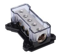 KIMISS Blocco di Distribuzione dell'alimentazione 0GA In 4GA Out In Lega di Zinco Cromato per Auto, Camion, e Barche - Distributore Universale di Amplificatori Splitter