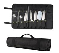 KIMISS Borsa Roll di Strumenti Chef Portatile con Slot per Coltelli e Stoccaggio Organizzato - Bue Tessuto Culo Culinario Custodia con Manico per Viaggi Culinari (BLACK)